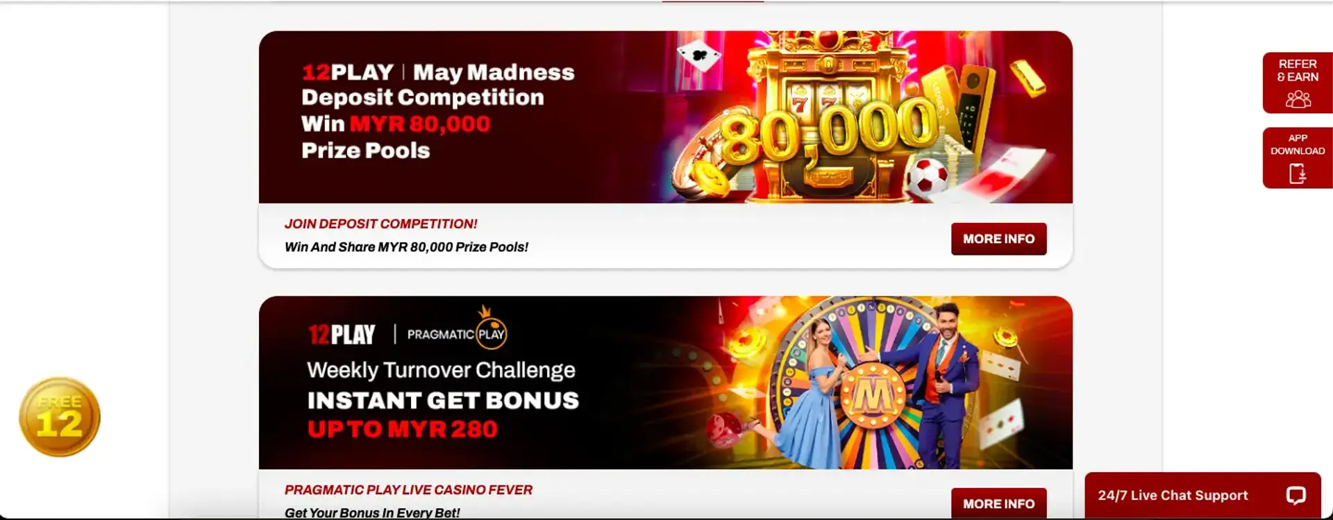 12Play bonuses