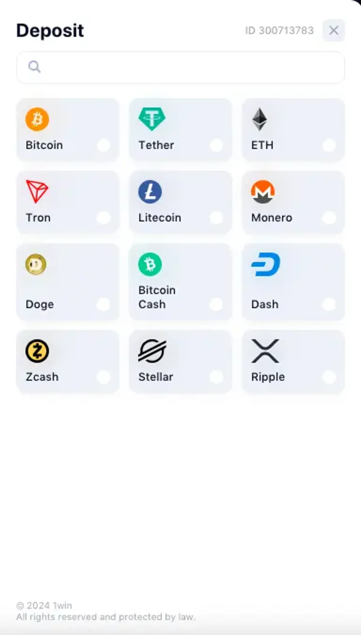 1Win deposit methods