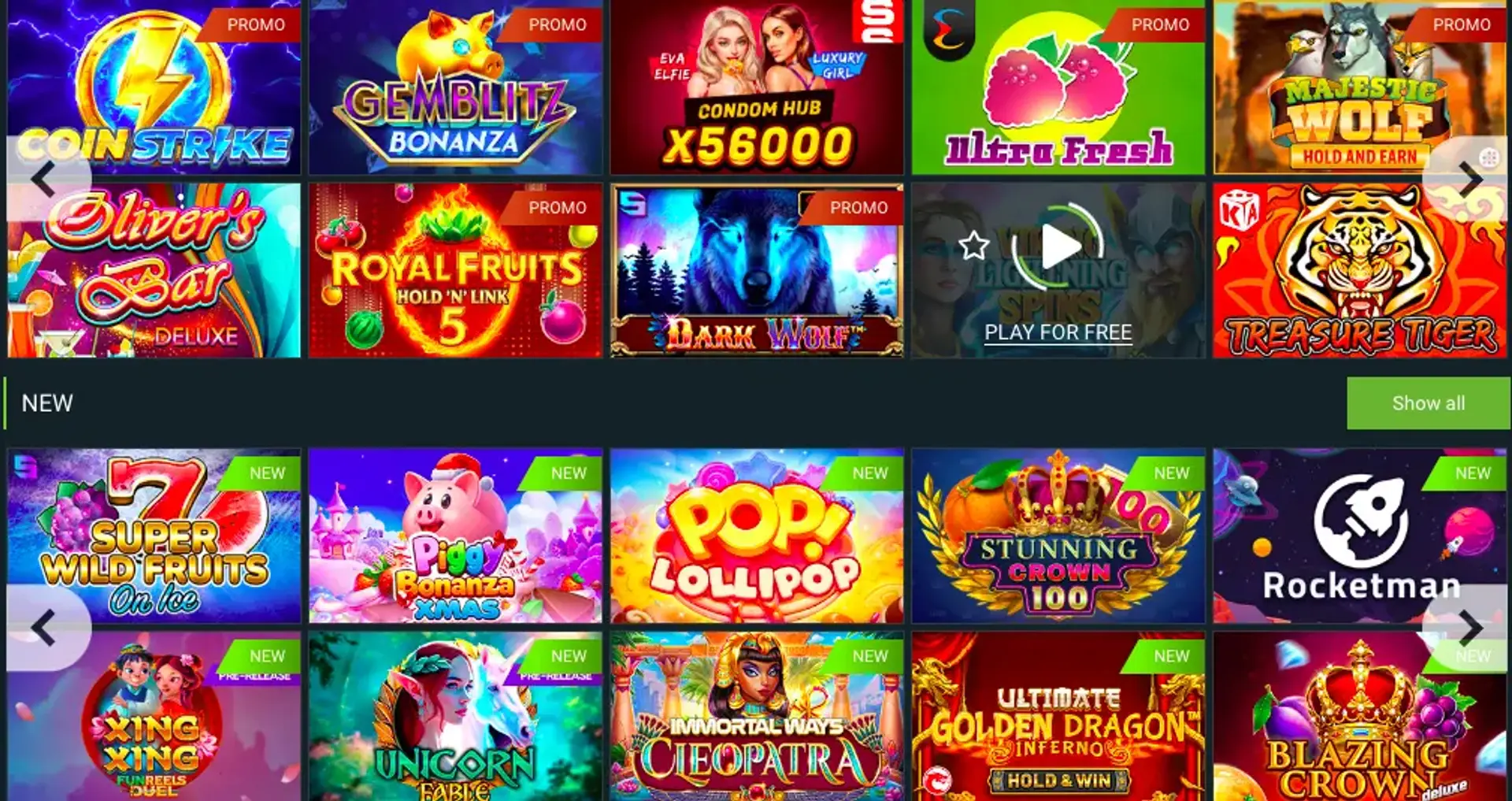 1xBet casino games