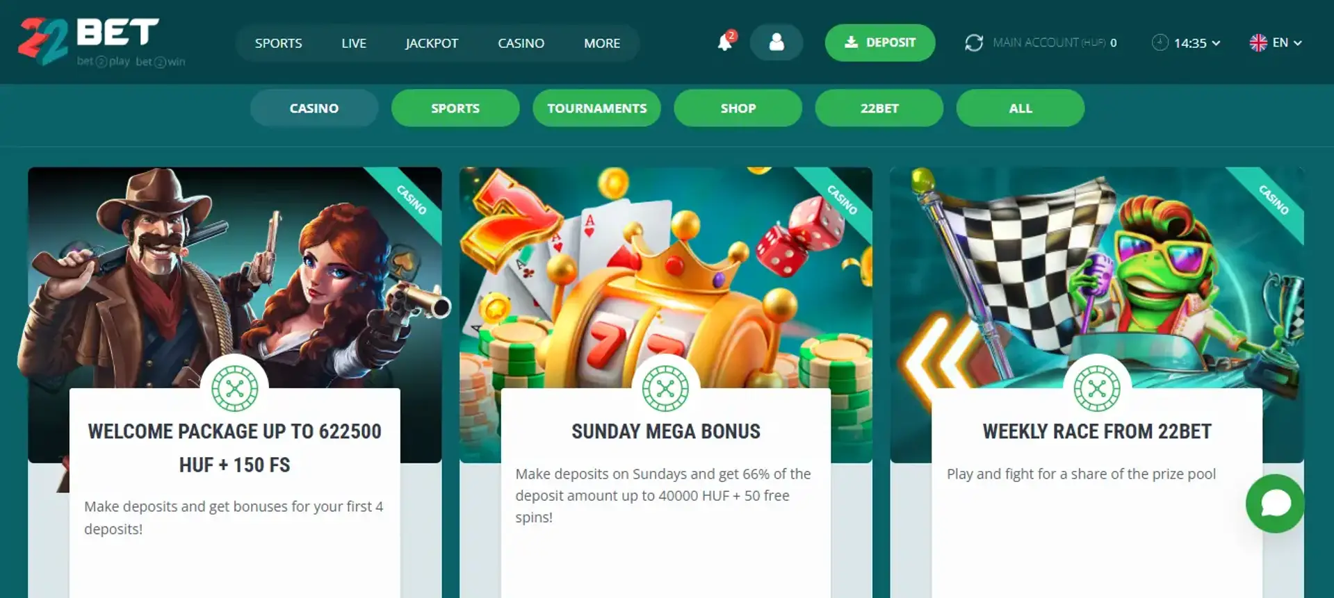 22Bet bonuses