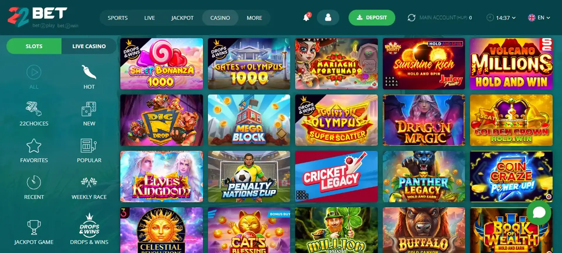 22Bet games