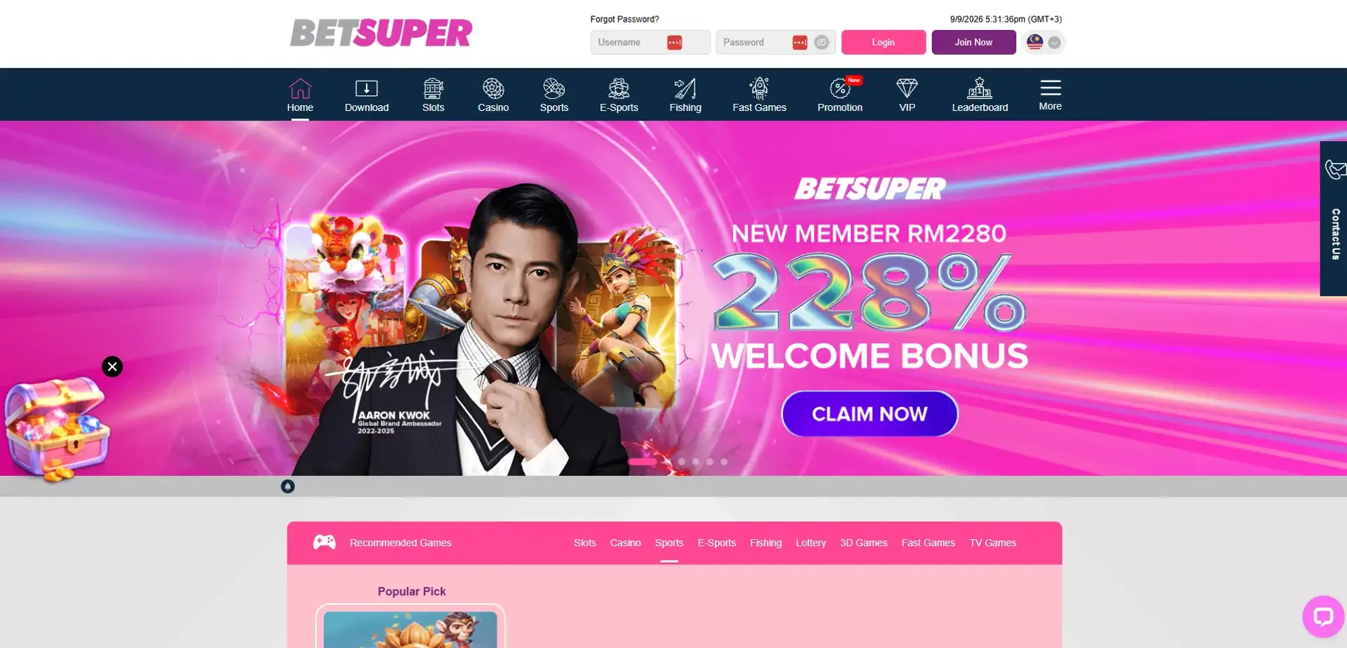 Betsuper website homepage