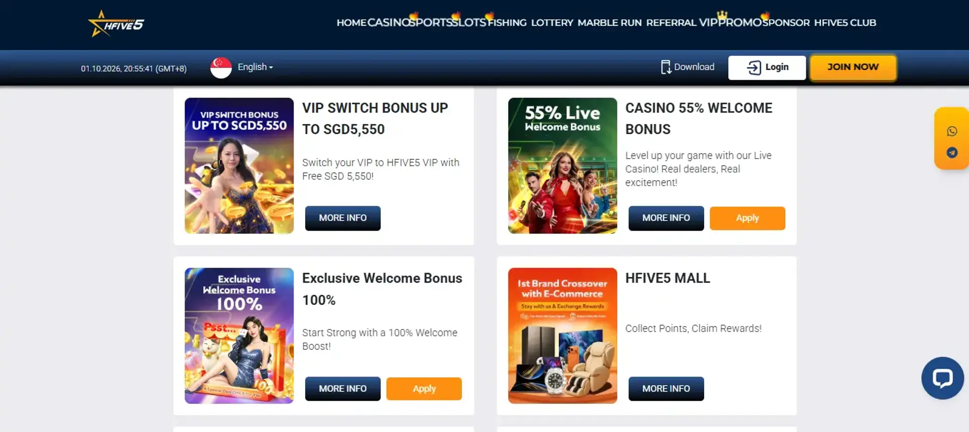 HFIVE5 bonuses