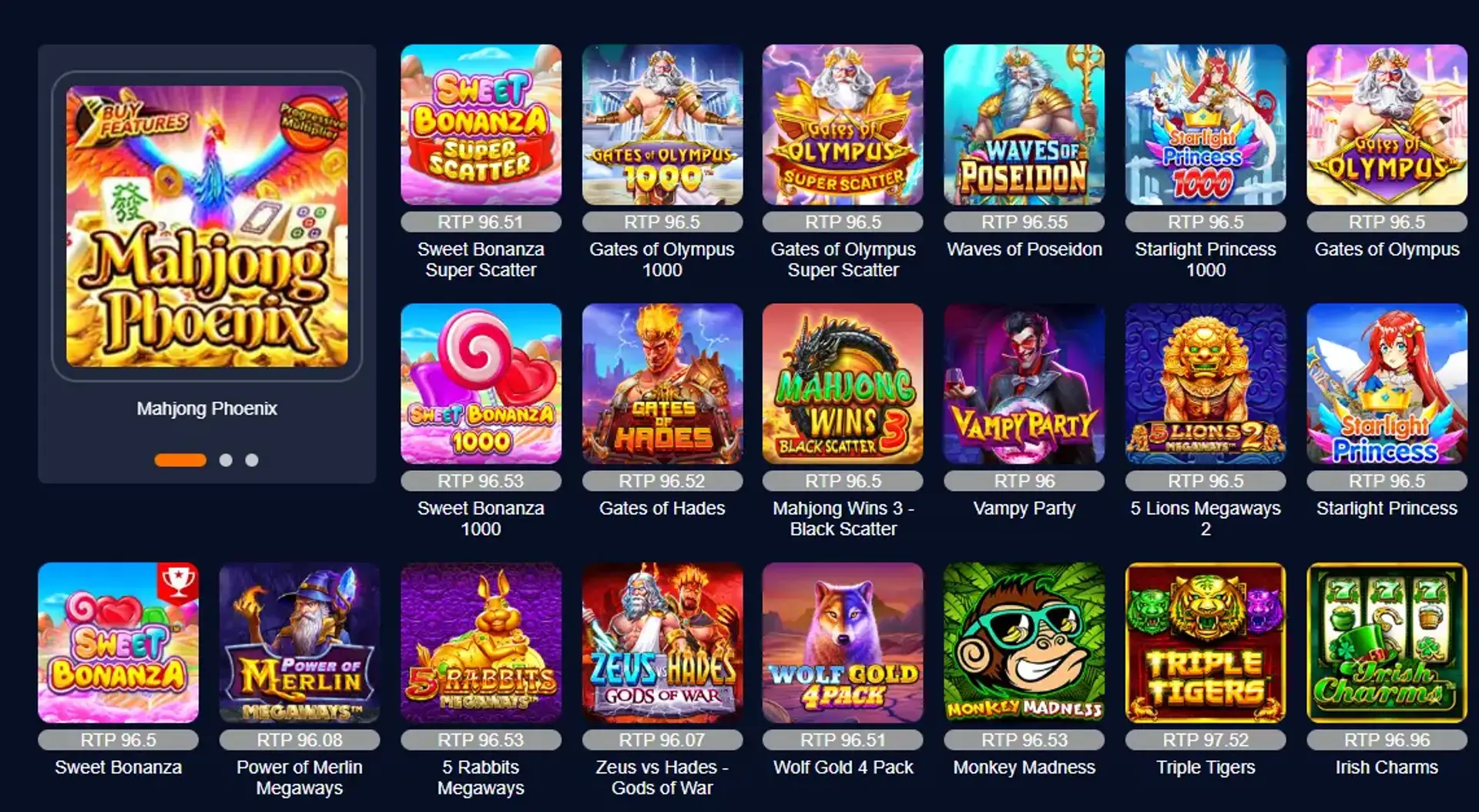 Surewin slot selection