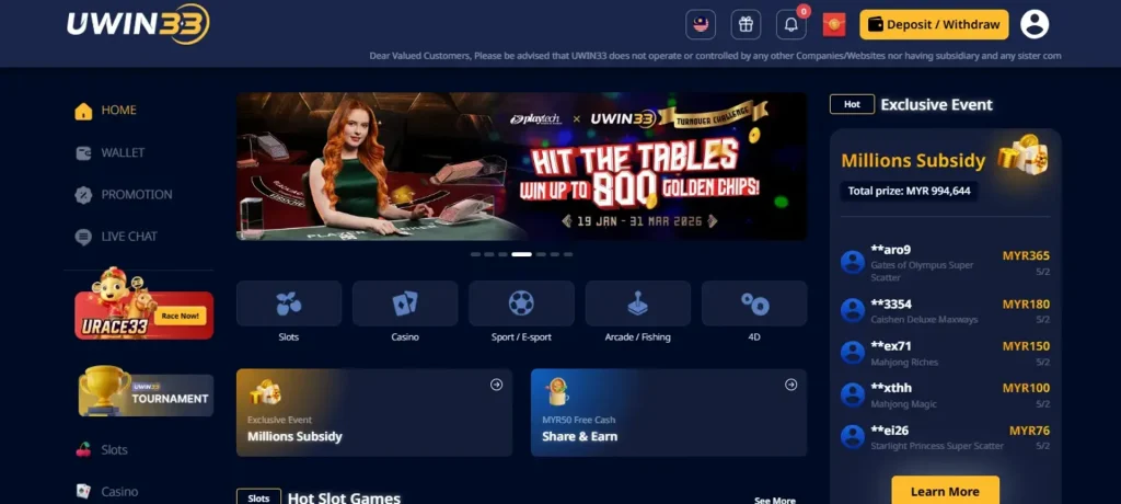 Uwin33 casino overview